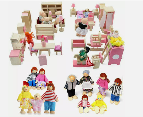 Wooden dolls house - wooden,