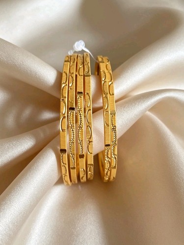 Ethnic bangles 22k gold - bangles, plated