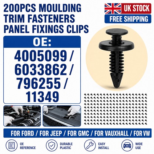 200x door panel retainer - panel, clips