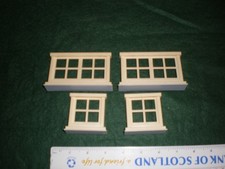 4 x Dolls House Dormer Windows. 2 x 4 pane 2 x 8 pane.