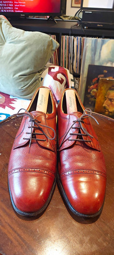 Barker brown leather cap - barker, toe