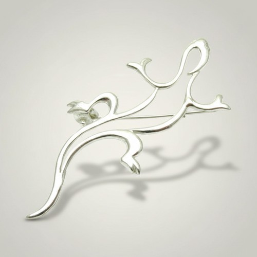 Big sterling silver brooch - sterling,