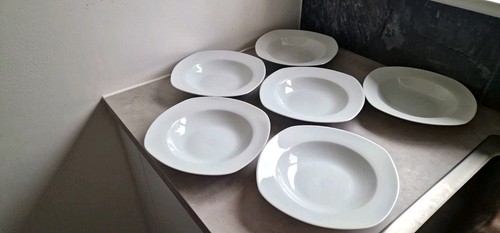 White square porcelain - square, dinner