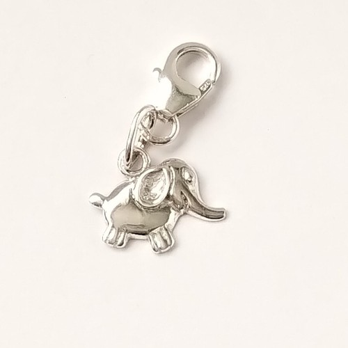 Sterling silver elephant charm - sterling,