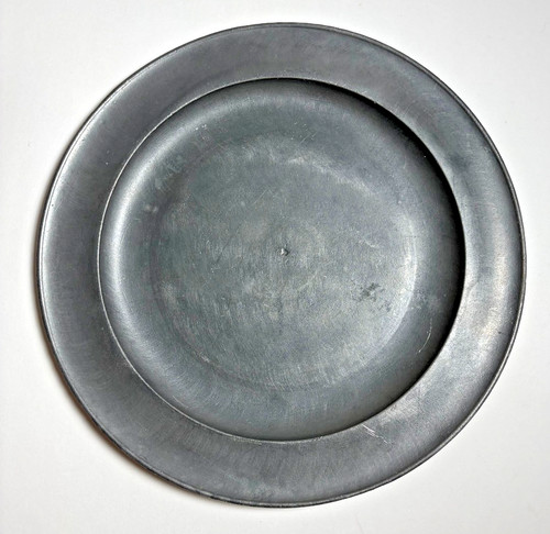 Antique pewter charger - pewter, 9"