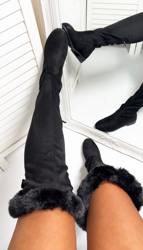 Womens black over knee boots - womens,