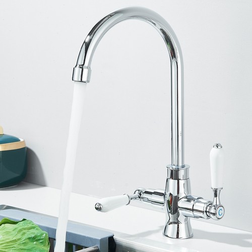 Chrome kitchen sink - mixer, taps