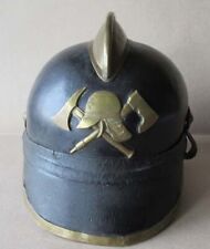 ANTIQUE OLD GERMAN LEATHER FIREMAN HELMET / ca 1920s