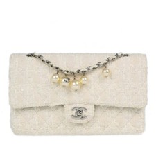 Chanel White Tweed Medium