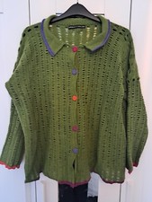 Sophie's Wild Woollens Green Lambs Wool Cardigan Approx Size 16 L XL