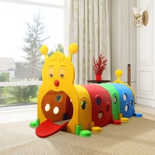 Kids Play Tunnel Crawl and Climb Caterpillar Design Toddler Tunnel for 3-6 Years