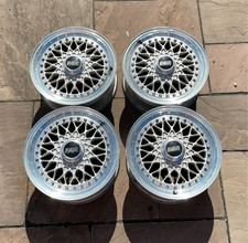 Genuine BBS RS 042 15" 6.5J 5x100 ET36 CB54 x4 3 Piece Split Rims w/ Center Caps