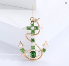 Rhinestone Naval Anchor Brooch - 10% Discount Available