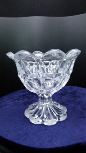 Pressed glass pedestal compote - pedestal,