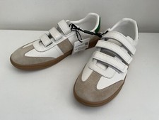 ZARA Women’s Whit/Brown Leather & Suede Self Fastened Trainers UK7/EU40 BNWT