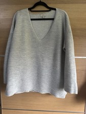 Modern Rarity John Lewis Size L 14 16 Grey Jumper V Neck Bc7