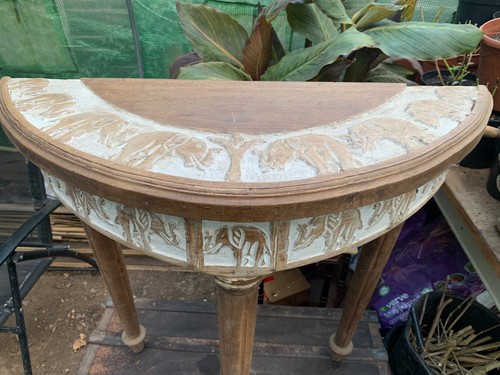 Demi lune solid oak table - oak,