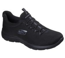 Skechers Summer Blush Womens Black Slip On Casual Sports Walking Trainers