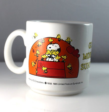 1965 Snoopy Peanuts Good Morning Sunshine Small Mug Cup Vintage Schulz Woodstock