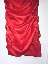 Zara Satin Effect Red Ruched