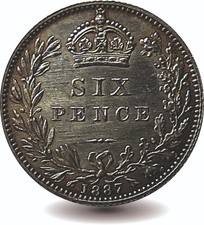 1887 Victoria Silver Sixpence