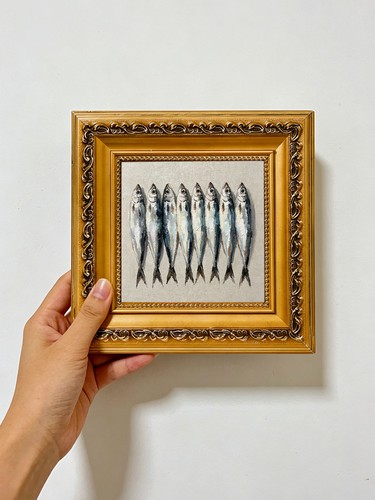 Nine sardines still life - sardines,