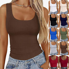 Ladies RIBBED Tops Summer