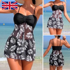 2PCS Ladies Tankini Swimsuit Set Swim Dress Boyshorts Swimwear Swimming Costume