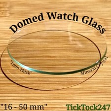 Domed Mineral Crystal Watch / Pocket Watch Glass Replacement Sizes 16 - 50 mm