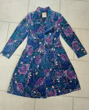 NOMADS BLUE/PURPLE FLORAL COTTON VELVET COATCOTTON VELVET COAT, SIZE 8