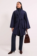 Wallis Navy Coat Womens