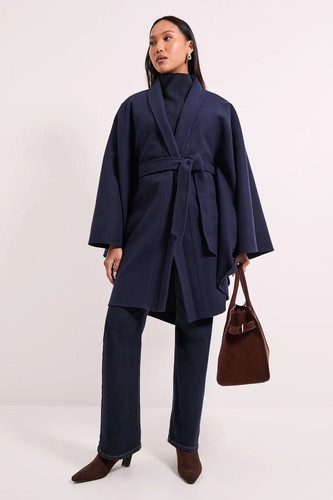 Wallis navy coat womens - coat,