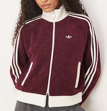 ADIDAS ORIGINALS VELOUR KNIT TRACKTOP MAROON UK S,M,L LAST 3 RARE LOOSE FIT