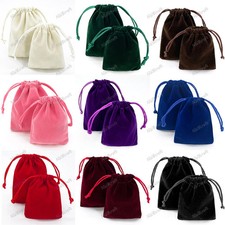 Soft Velvet Drawstring Pouches, Jewellery Gift Bags, Wedding Party Favours, Lot