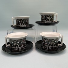 Vintage Portmeirion Magic City 4 Tea Cups Saucers Susan Williams Ellis 60's MCM