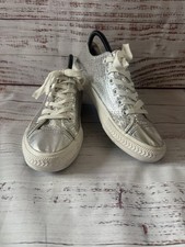 Claudia Ghizzani silver metallic snake print trainers size 6