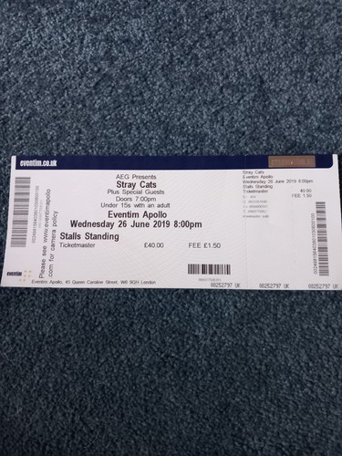 Stray cats concert ticket - concert,