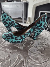 Dolcis Emerald Green Animal Print Shoes Heels Size 5 Womens