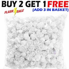 500PCS Foam Roses 3cm Artificial Foam Flower Heads DIY Rose Bear Decor Gift UK