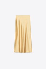 Zara satin midi - satin, skirt