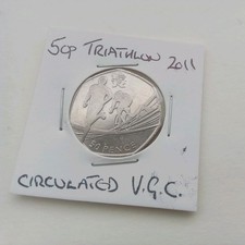 50P 2012 OLYMPIC COINS London 2012 Triathlon 50p circulated v.g.c 