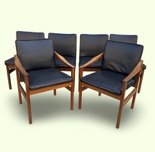 6 Mid Century Teak Framed