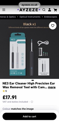 Ear wax remover camera wifi - ear,