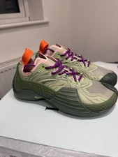 Lanvin Khaki Green Flash-X Low Top Trainers UK 7 EU 40