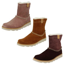 Girls Clarks Casual Fur Lined