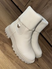 River Island Cream Sock Boots