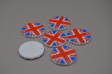 6x Union Jack Trolley Coins 1£ Token for Supermarket Trolleys or Lockers