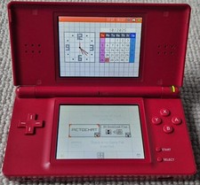 Nintendo DS Lite Red Handheld Gaming System with Charger and 3 Games