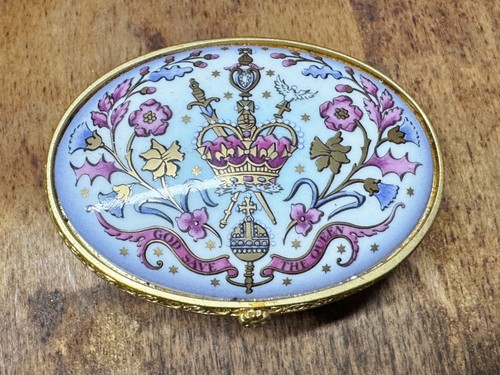 Vintage bone china trinket box - china,