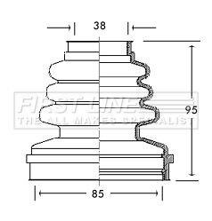 First line drive shaft - line, bellow